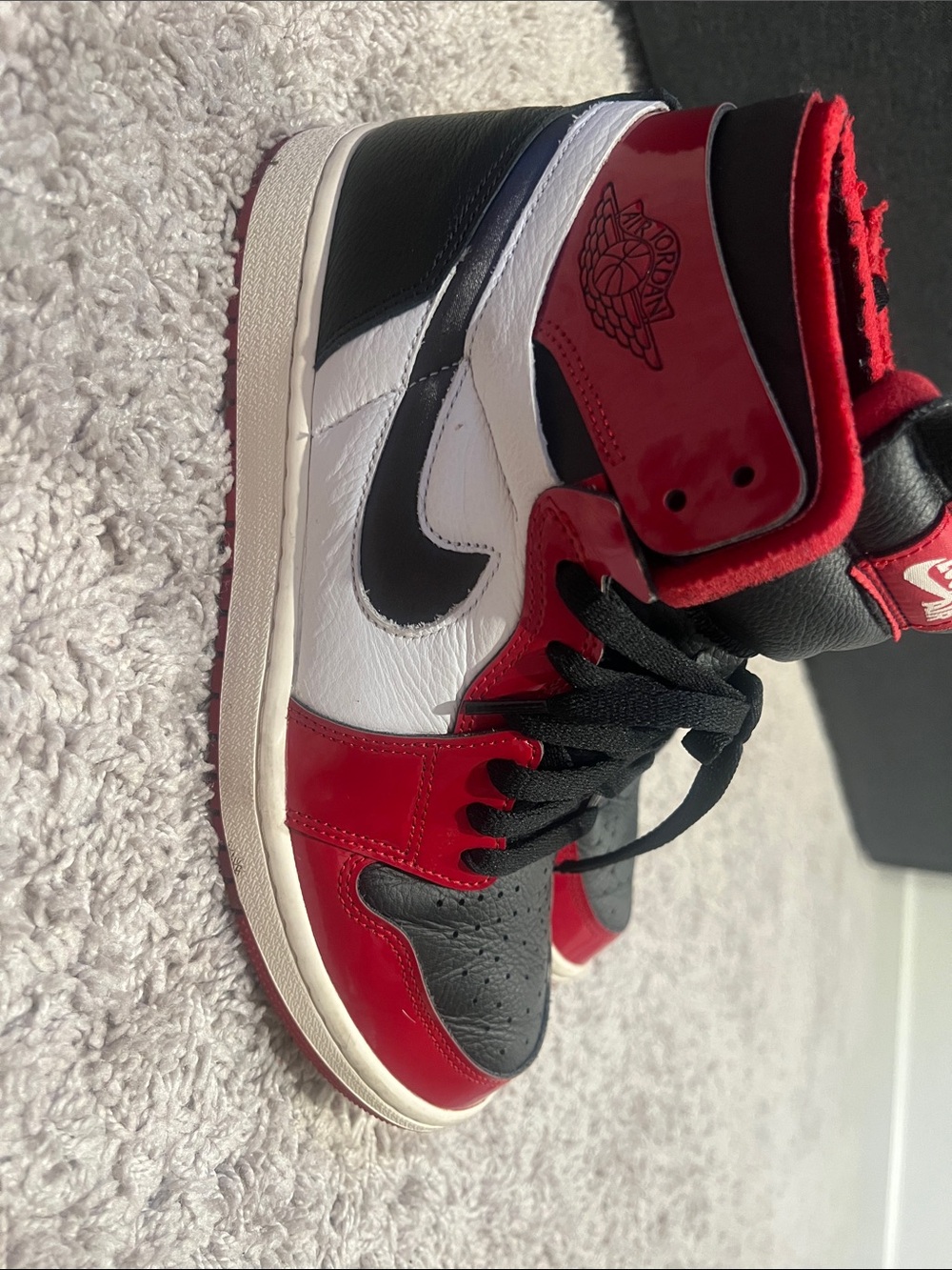 Nike Women's Red Black White Air Jordan Style High-Top Sneakers